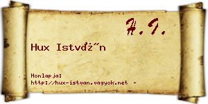 Hux István névjegykártya